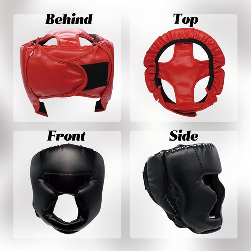 2 Pack Boxing Headgear Boxing Gear Equipment Taekwondo Sparring Gear MMA Gear Muay Thai Boxing Safety Helmet Boxing Protective Gear for Men Women Kids(Black and Red)