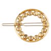LUX ACCESSORIES Rainbow Crystal Rhinestones Gold Circle Hair Clip