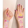 FRESHME Pink Temporary Tattoos Girls - 78 Styles Slumber Party Birthday Supplies, Sleepover Party Cute Decorations, Party Favors Sleepover Accessory Activity