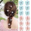 12Pcs Mini Pearl Hair Claw Clips in Flower Design,Small Pearl Hair Claw Clips, Artificial Decorative Hair Accessories for Women Girls (including 6pcs Blue and 6pcs Pink clips) …