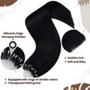 Hetto Human Hair Extensions, 22 Inch Black Microbead, Straight Microlink Hair Extensions, 50 Strands, 50g, Jet Black #1