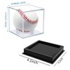 4Pcs Baseball Display Case, with 4 Black Protective Bases UV Protected Acrylic Boxes for Display,Clear Display Case Baseball Cube Memorabilia Showcase Autograph Ball Protector
