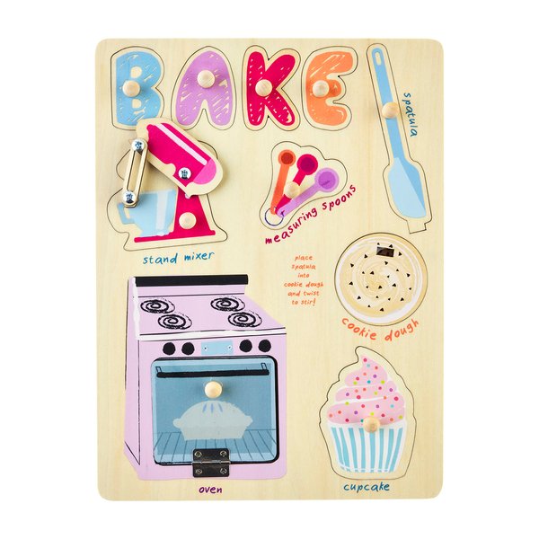 Mud Pie Baby Girls' Busy Board Puzzle, Bake