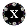 Cell Phone Pop Out Holder,Black White Daisy Flower Letter X PopSockets Grip and Stand for Phones and Tablets