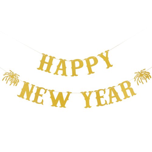 Gold Happy New Year Banner 2025 New Years Banner New Year Eve Banner 2025 Happy Nye Banner 2025 for Happy New Year Party Decorations 2025, New Years Eve Party Supplies 2025