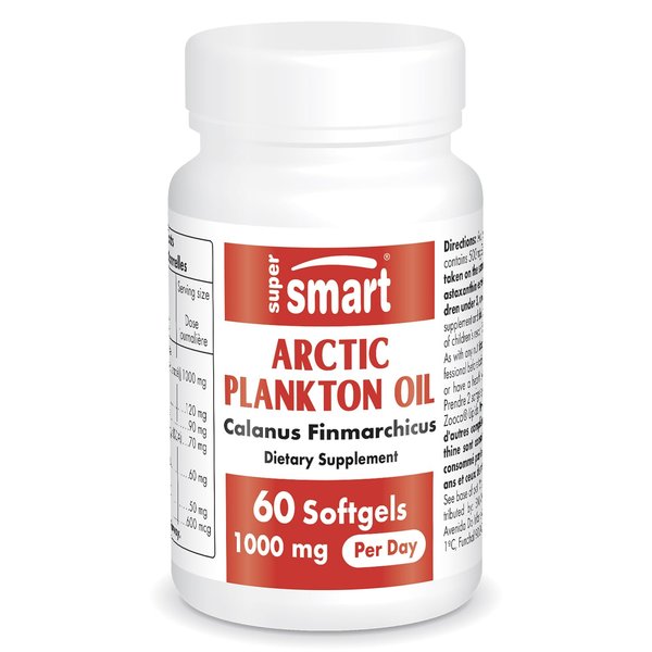 Supersmart - Arctic Plankton Oil 1000mg per Day (Patented) - Greater Nutrition Than Fish & Krill Oil Supplement - with Omega-3 Fatty Acids, EPA, DHA & SDA | Non-GMO & Gluten Free - 60 Softgels