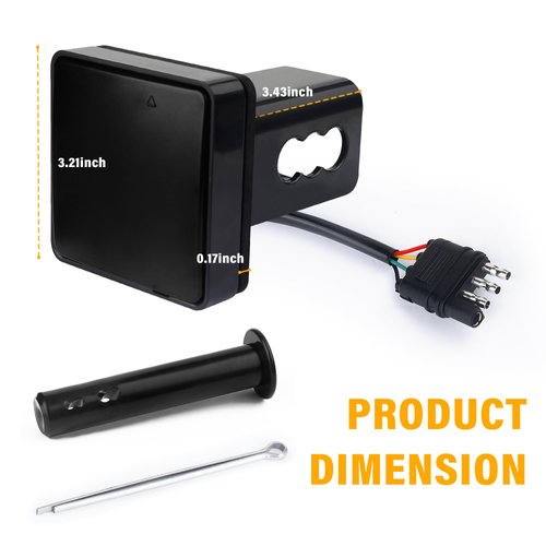 carleef 15 LED Trailer Hitch Brake Light,12V Red Lights Smoked Tail Lights Fits 2" Receiver with 4-pin Adapter,Hitch Light Automotive Exterior Accessories for Truck Trailer SUV (Black)