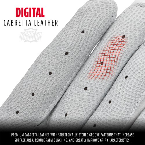 Franklin Sports MLB CFX Pro Baseball Batting Gloves - Chrome White - Adult Medium