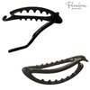Parcelona French Small Plain Oval Black Ponytail Holder No Metal Hair Clip Barrette