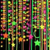 530feet UV Paper Neon Garland Neon Streamers Glow in The Dark Glow Party Supplies and Decorations Glow in The Dark Streamers Blacklight Reactive Fluorescent Black Light Neon Party Supply for Birthday
