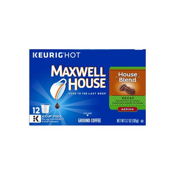 Maxwell House House Blend Decaf Coffee K-Cups, 24 Count (Pack of 2)