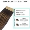 DOORES Hair Extensions Tape in Human Hair Balayage Dark Brown to Chestnut Brown 20pcs 50g 20 Inch Silky Straight Tape in Human Hair Extensions Natural Hair Skin Weft