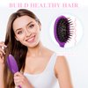 Nuenen 3 Pieces Mini Detangler Hair Brushes Small Wet Dry Hair Brush Travel Detangling Brushes Soft Bristles Pocket Child Hairbrush for Kids Women Girls for Most Hair Types (Yellow, Green, Purple)