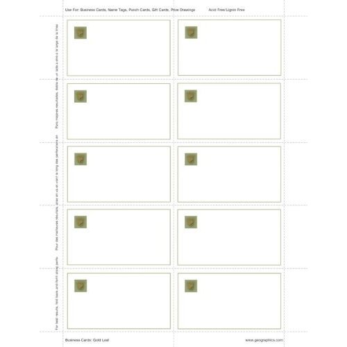 Geographics Gold Leaf Business Cards, 2 x 3.5 Inches, Design, 250-Sheet Pack (47380S)
