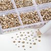 Beadsland 7200pcs Flatback Rhinestones,Gold Rhinestones Nail Gems Round Crystal Rhinestones for Crafts,Mixed 6 Sizes with Wax Pencil Kit, SS3-SS10,Golden Shadow