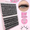 DIY Lash Extension Kit 240pcs, 12-16mm Mixed C Curl Individual Lashes Clusters Kit,30D+40D Eyelashes Kit with Lash Bond and Seal and Lash Applicator Tool for DIY Eyelash at Home.(240P-30+40 Kit)