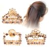 3PCS Women Lady Chic Metal Hair Claw Jaw Alloy Rhinestone Fancy Hair Clip Hair Pins (B#)