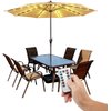 Patio Umbrella Lights Cordless Lighting with Remote Control 8 Brightness Mode LED Patio Light Wireless Battery Operated Waterproof for Patio Backyard Umbrella Outdoor Garden Decor
