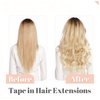 SEGO 14 Inch Tape In Hair Extensions 20pcs 40g /Dark Brown-Body Wave//Ombre 100% Remy Human Hair Balayage Rooted Hair Invisible Seamless Skin Weft Double Side Tape for Women