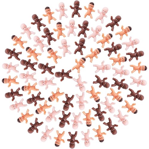 180 Pieces Mini Plastic Babies 1 Inch Baby Doll for Baby Shower Party Favors, Ice Cube Game, Party Decorations, Baby Bathing and Crafting