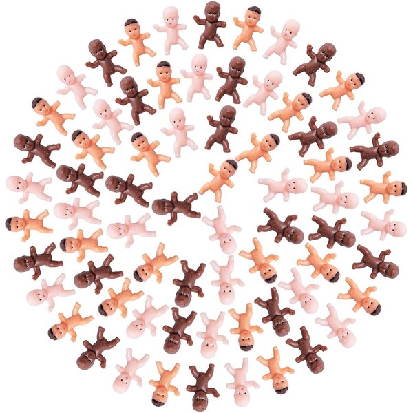 180 Pieces Mini Plastic Babies 1 Inch Baby Doll for Baby Shower Party Favors, Ice Cube Game, Party Decorations, Baby Bathing and Crafting