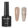 MIZHSE Reflective Gold Glitter Gel Nail Polish, Sparkly Shiny Gel Polish, Glossy Finish Nail Gel Soak Off Nail Art Salon Varnish Manicure for Beginners DIY at Home Popular Color