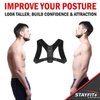 Stayfit Posture Corrector Unisex Back Brace, Adjustable Upper Back Pain Relief Support, Spine Neck Straightener Strap Black