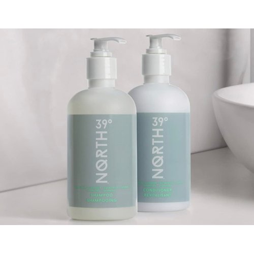 39° North Shampoo & Conditioner Set - Eucalyptus & Lavender Scent - Courtyard by Marriott and Residence Inn Hotels - Cleansing & Moisturizing - All Natural - 8.5oz - Hair Care Set
