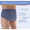 Wearever Men’s Incontinence Briefs for Bladder Control with Super Absorbency - Reusable & Washable Leak Proof Underwear for Men (Pack of 3) (Gray) (XL) (Waist 42-44)