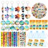 110 PCS Swimming Pool Beach Party Favors Hawaiian Goodie Bags with Keychains Stickers Slap Bracelets and Bags for Summer Themed Birthday Party Hawaiian Aloha Party