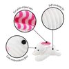 Midlee Stripe Ears White Easter Rabbit Dog Toy