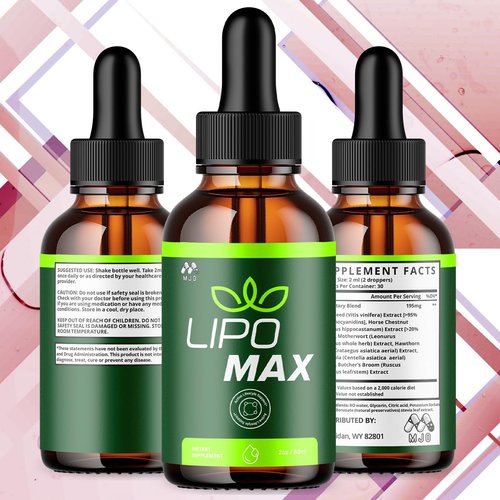 (3 Pack) Lipomax Drops, Official Lipomax Liquid Supplement with All Natural Ingredients, Advanced Formula Health and Wellness Support Supplement Max Strength Vitamin for Women and Men (90 Servings)