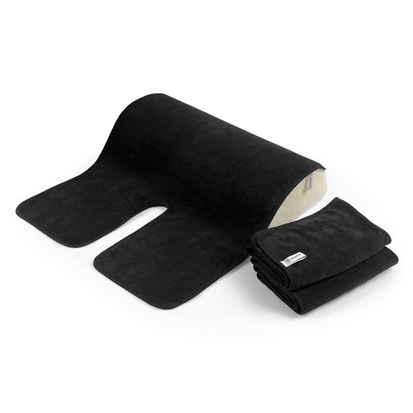 Zemits SkinPerfect Luxury Spa Facial Towel | for Esthetician, Cosmetologist, Massage Therapist | Microfiber Soft | Set of 3 - Black