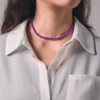 Chicque Boho Choker Necklace Bead Necklace Chain Beach Necklaces Jewelry for Women and Girls (Purple)