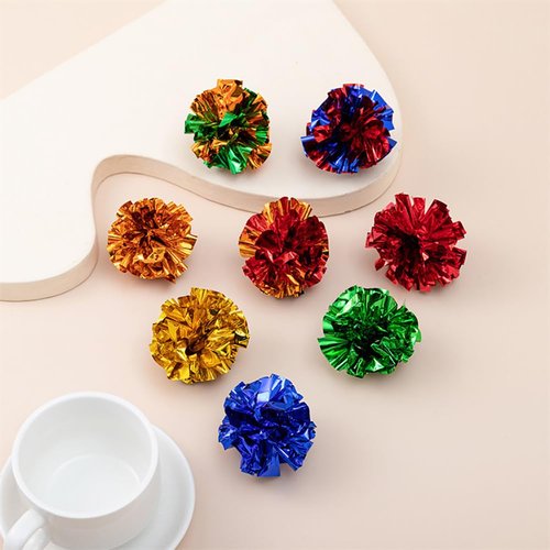 UUYYEO 30 Pcs 5.5cm Bulk Cat Crinkle Ball Toys Interactive Cat Toy Balls Cat Chase Balls Kitten Soft Ball Toys Cat Playing Balls Kitten Exercise Toys Puppy Chew Balls