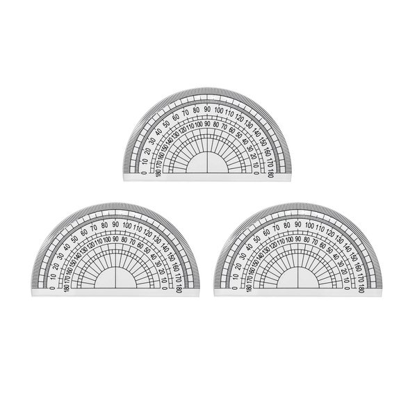 BlingKingdom 3pcs Clear Plastic Geometry Protractor 180 Degrees Ruler Protractors 4 Inch for Angle Measurement Student Math Classroom School Office Teachers