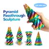 Impossible Cone-3D Printed Spiral Cone Fidget Toy, Helix Nut Spiral Cone Fidget Toy, 4inch Impossible Pyramid Passthrough Sculpture Pass Through Pyramid for Home Office Desk Stress Relief