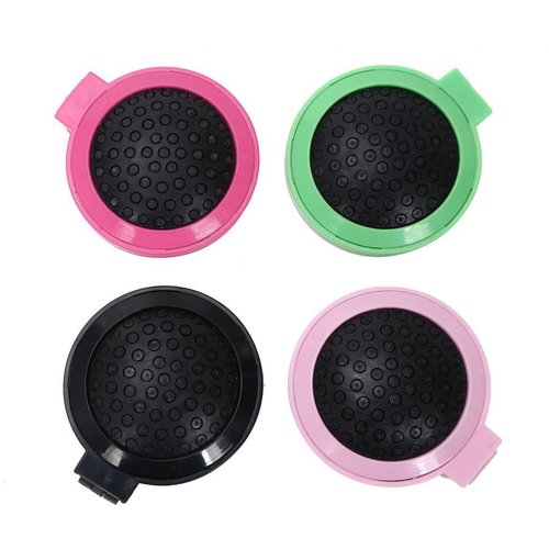 LOUISE MAELYS 4pcs Round Folding Pocket Hair Brush Mini Hair Comb with Makeup Mirror for Travel Candy Color