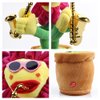 GESKS Toy Repeats What You Say Singing Dancing Talking Recording Glowing Sunflower Soft Plush Flower Musical Saxophone Happy Birthday Song for Baby Kids Adults(Pink)