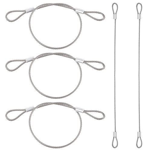 Mabor 5Pcs Stainless Steel Safety Cable Lock Wire with Loops, Security Cable Lock for Luggage Travel, 12 inch Long, 2mm Thickness