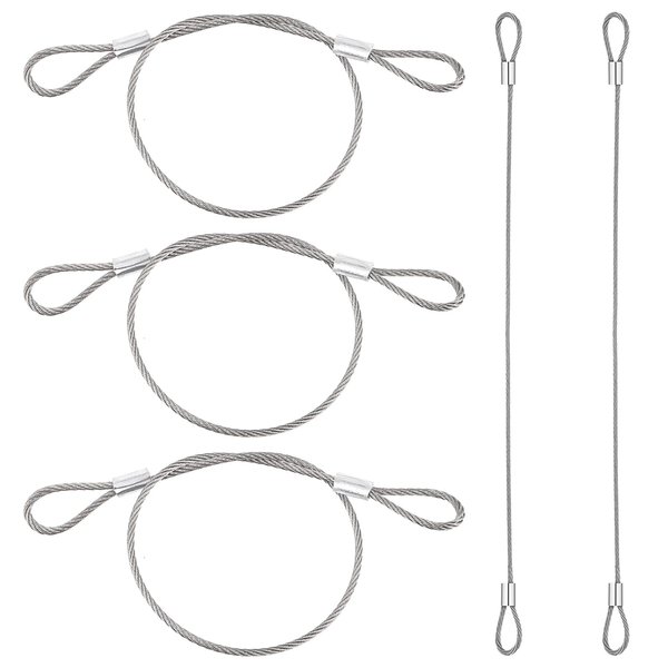 Mabor 5Pcs Stainless Steel Safety Cable Lock Wire with Loops, Security Cable Lock for Luggage Travel, 12 inch Long, 2mm Thickness