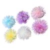 Minkissy Pom Hair Ties Sparkle Ball Hair Bands Elastic Ponytail Holders 6PCS xmas party favors(White Yellow Purple Blue Pink Light Purple)
