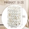 Ctosree 1.3 Gallons Small Wicker Trash Can with Lid Handle Boho Woven Braided Bathroom Waste Basket Trash Can with 100 Garbage Bags for Bedroom Office Laundry(Cream White,Braided Polypropylene)
