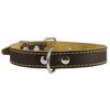 Genuine Thick Leather Dog Collar 13"-19.5" Neck Size, 1" Wide, Brown