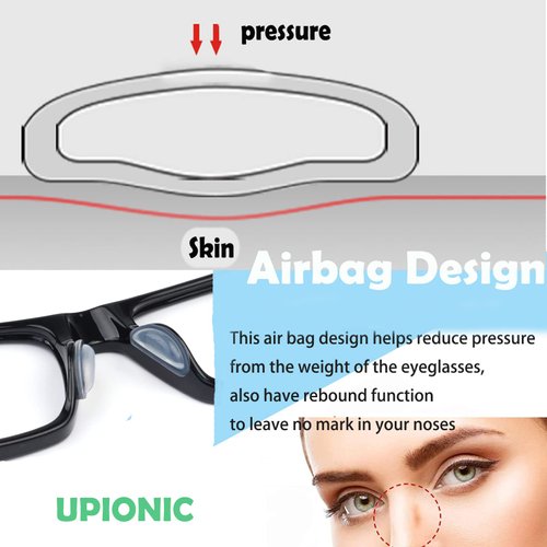 Eyeglass Nose Pads,Silicone Nose Pads for Glasses,Anti-Slip Soft Nose Pads for Plastic Frames (Black/3.5mm),5 Pairs