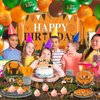 165 Pcs Hunting Birthday Party Decorations Deer Birthday Party Decorations Includes Hunting Backdrop Balloons Cake Cupcake Topper Plates Paper Cup Knives Forks Spoons Tablecloths(Backdrop)