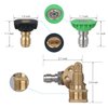 STYDDI Pivoting Coupler Kit for Pressure Washer, Pressure Washer Tips and Quick Connect Pivot Adapter Coupler with 5 Rotation Angles, Soap and Rinse Jet Stream Tips, 1/4 inch, 2.5 GPM, 4500 PSI