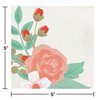 Creative Converting 332669 Watercolor Floral Lunch Paper Napkins, Multicolor, 6.5", 16 Ct.