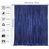 AMZLOKAE Sequin Backdrop Curtain Navy Blue 4FTx7FT Shimmer Curtain Panel Photography Backdrop Sequin Baby Shower Curtain Glitter Backdrop for Wedding Backdrop Sparkle Payette Sequin Backdrop