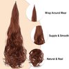 Ponytail Extension 30 Inch Flexible Wrap OTO BELLA Around Ponytail Hair Extensions 120g Long Curly Synthetic Ponytail Wavy Pretty Hair Ponytails Hairpieces For Women Daily Use (350#)